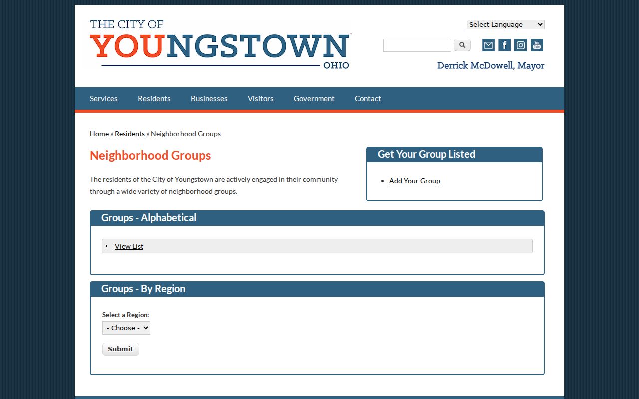Youngstown neighbors neighborhood groups directory