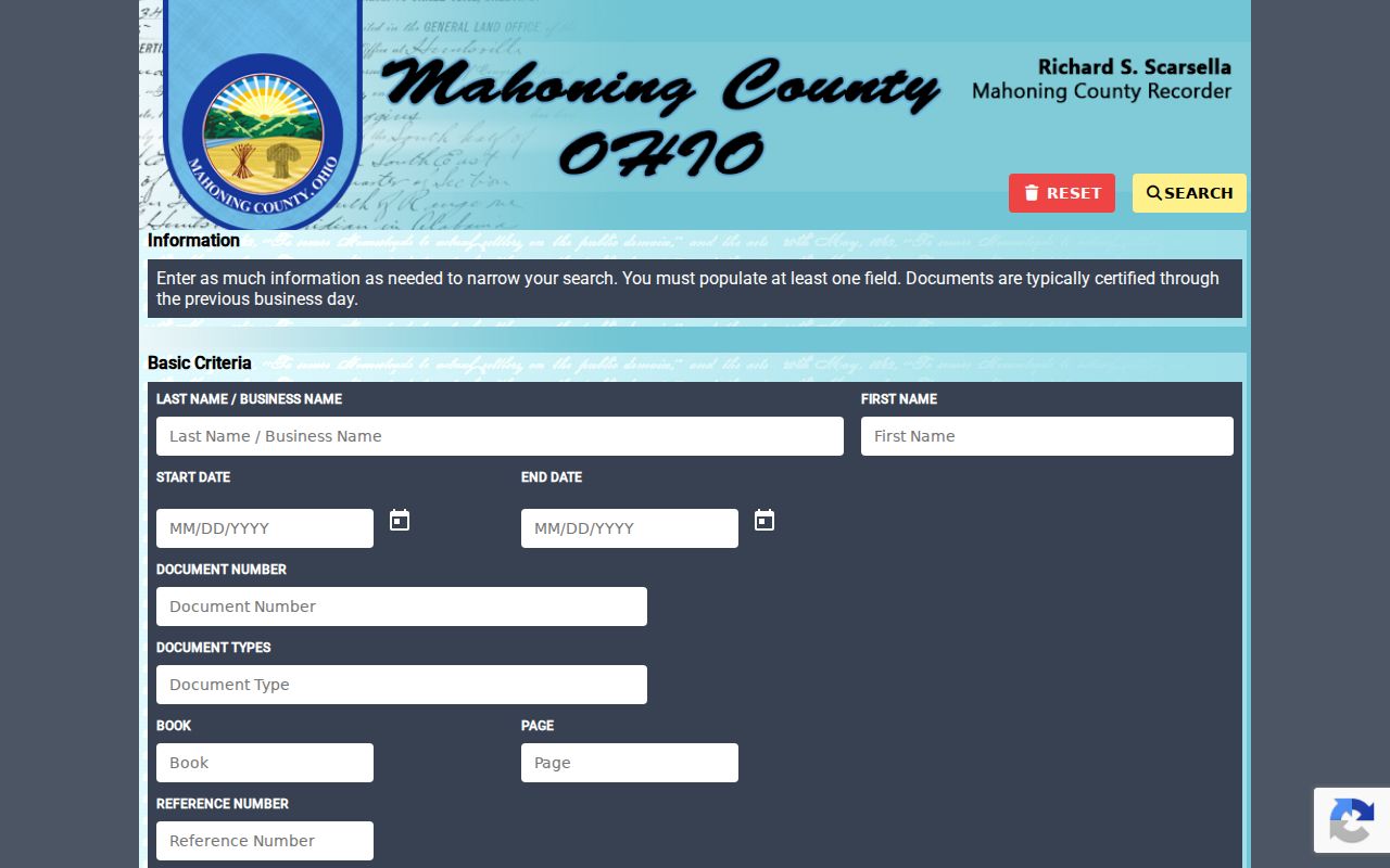 Youngstown street directory Recorder AVA document search